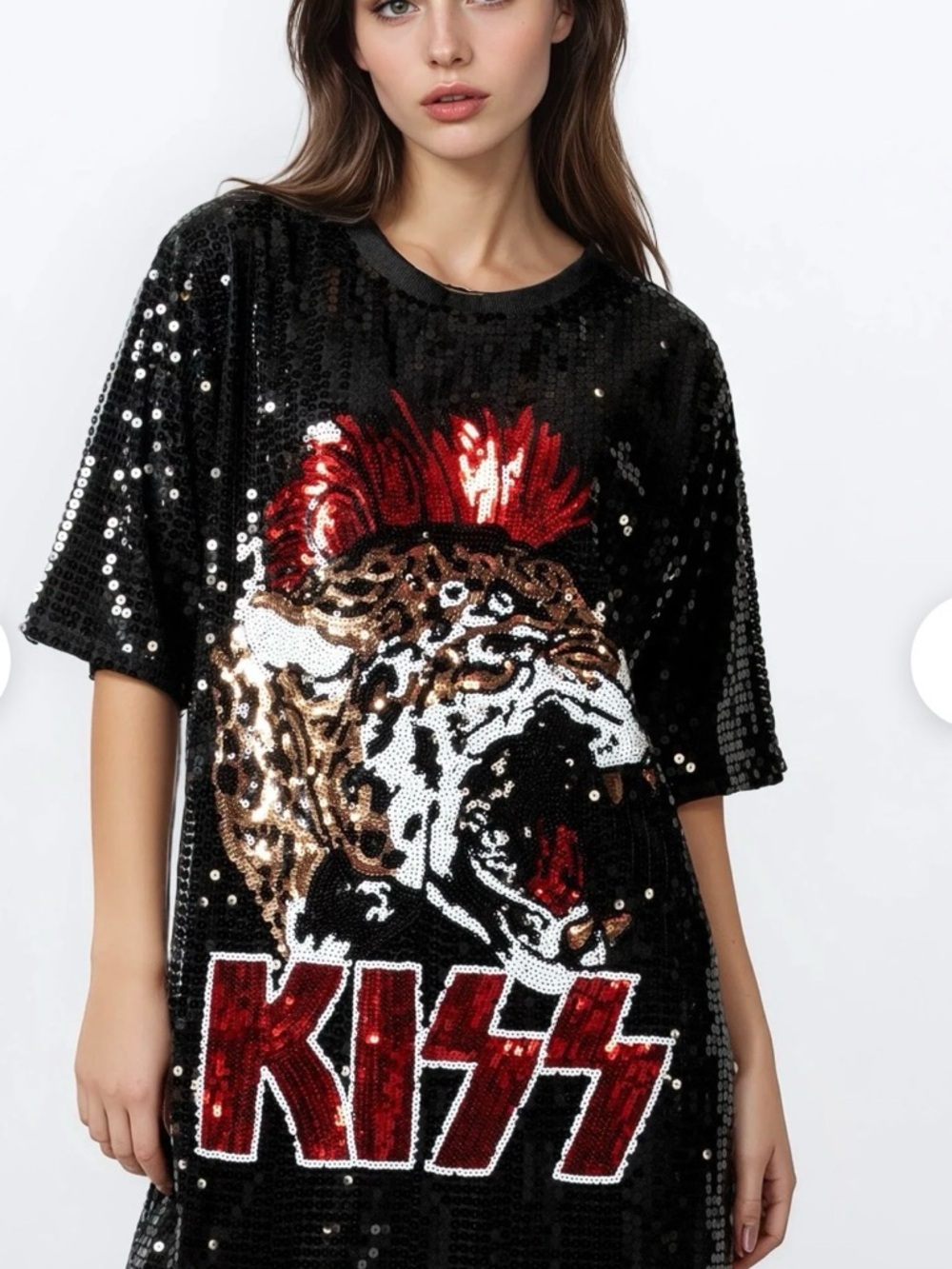 Kate Hewko Kiss sequin tee dress